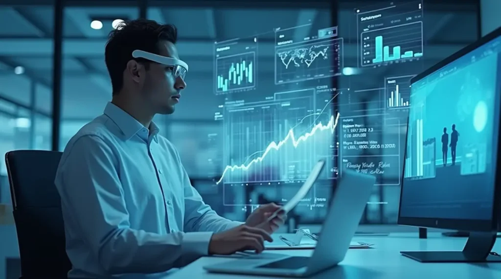 Futuristic augmented reality in accounting environment with AI-powered financial visualization tools