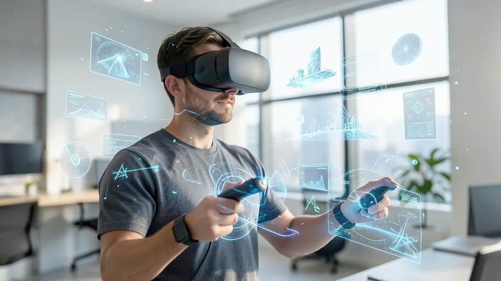 Modern virtual reality headset experience showing how VR evolved since the early days of when VR was invented