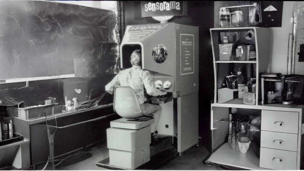 Sensorama immersive simulator from the 1950s showing the early experiment that answers the question when was VR invented