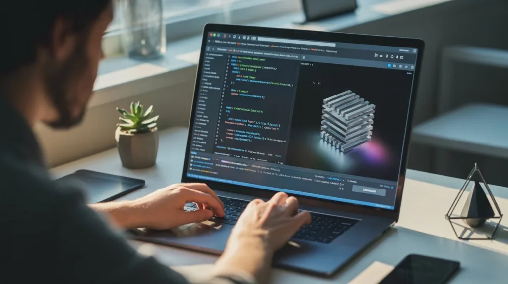 What is WebXR example showing a developer building a browser-based AR and VR experience