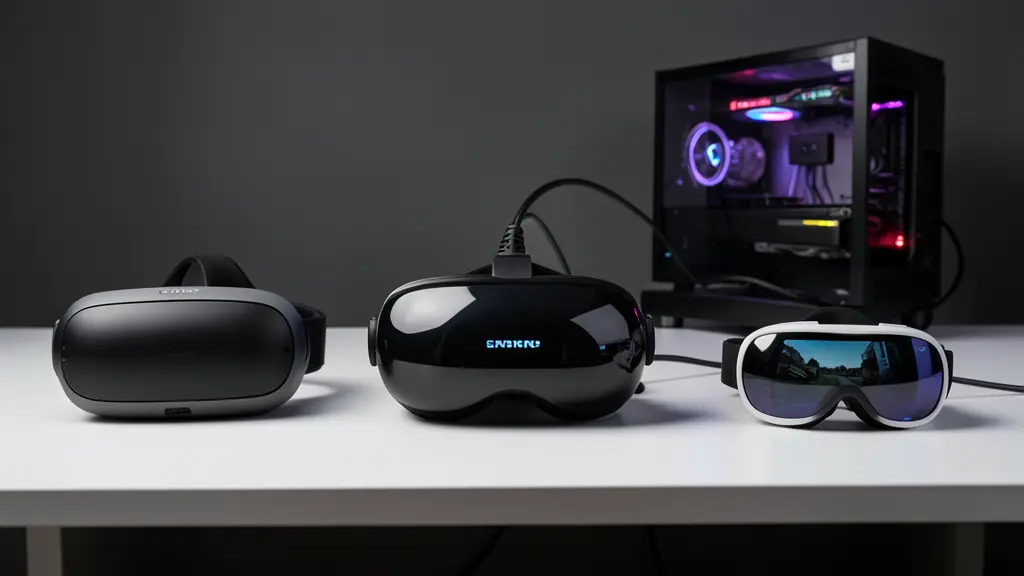 what is a vr headset types comparison showing standalone pc and mobile virtual reality headsets